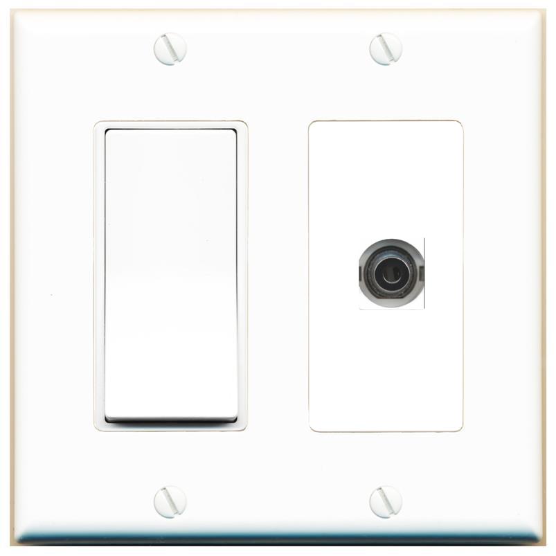 [1 Ports] 3-5MM Wall Plate with Decorative Light Switch [White]