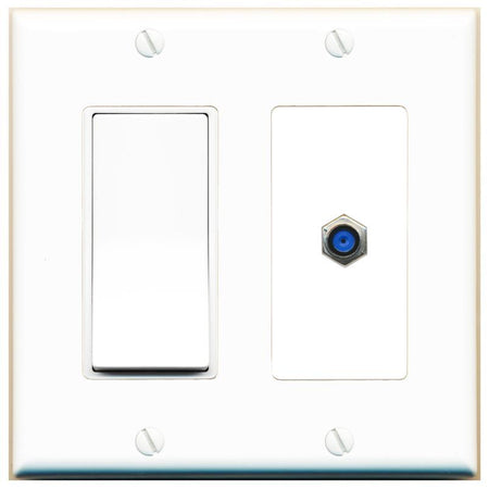 [1 Ports] F81 Wall Plate with Decorative Light Switch [White]