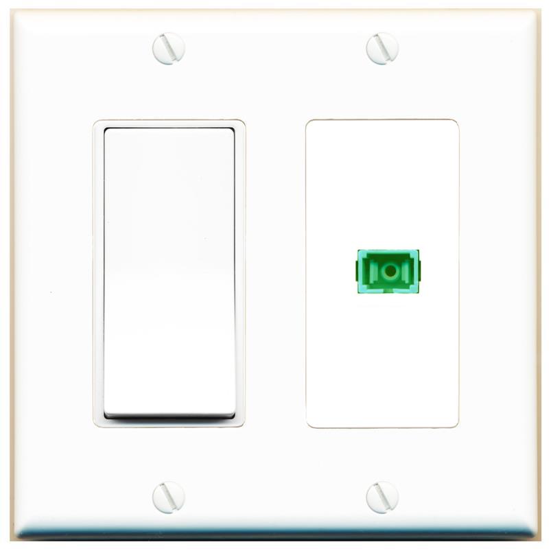 [1 Ports] SC-APC-SX Wall Plate with Decorative Light Switch [White]