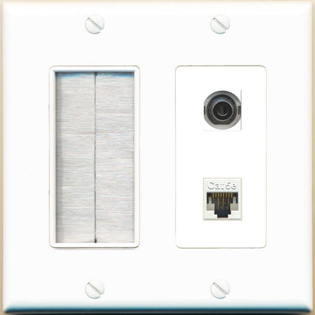 3.5mm CAT5E Wall Plate [White]