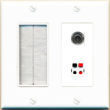 3.5mm SPEAKER Wall Plate [White]