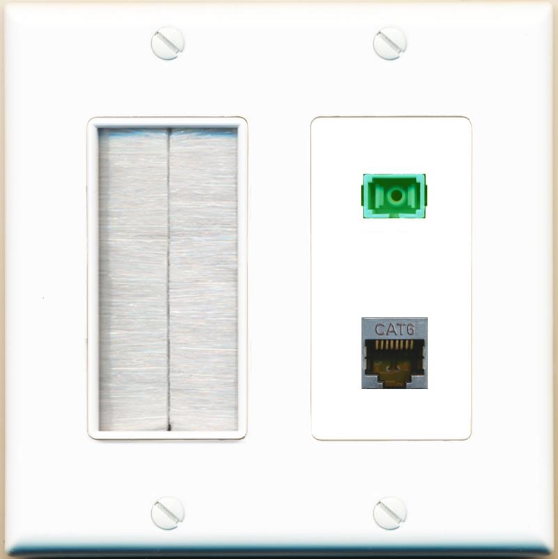 CAT6-SHIELDED SC-APC-SX Wall Plate [White]