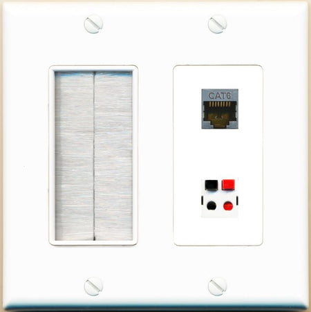 CAT6-SHIELDED SPEAKER Wall Plate [White]