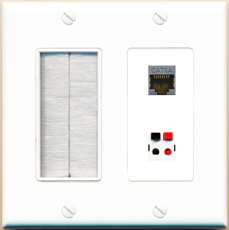 CAT6A SPEAKER Wall Plate [White]