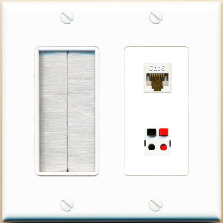 CAT6 SPEAKER Wall Plate [White]