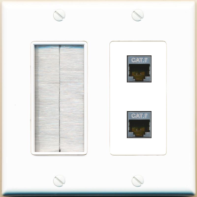 2 CAT7 Wall Plate [White]