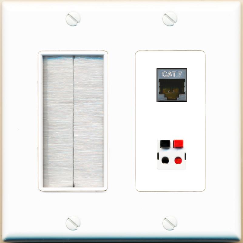 CAT7 SPEAKER Wall Plate [White]