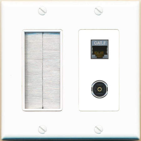 CAT7 TOSLINK Wall Plate [White]