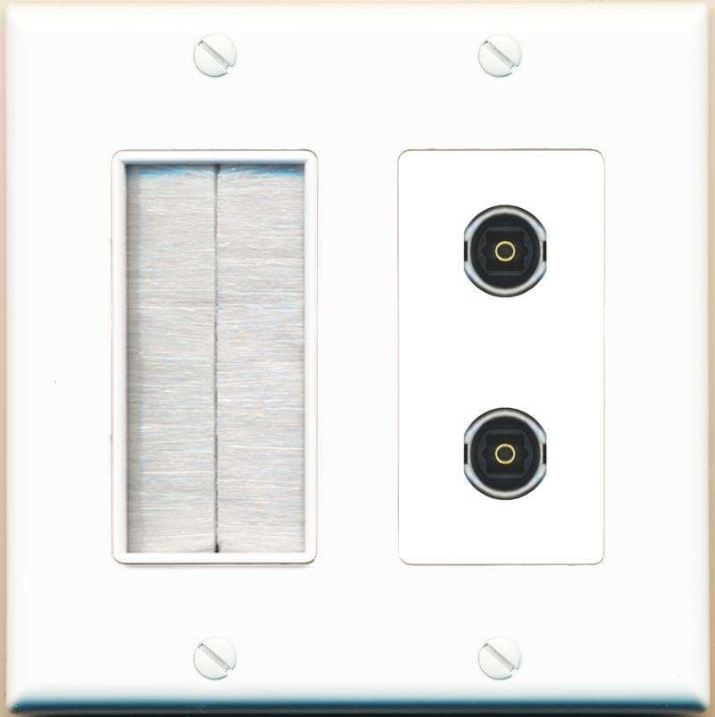2 TOSLINK Wall Plate [White]
