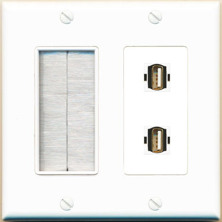 2 USB2 Wall Plate [White]