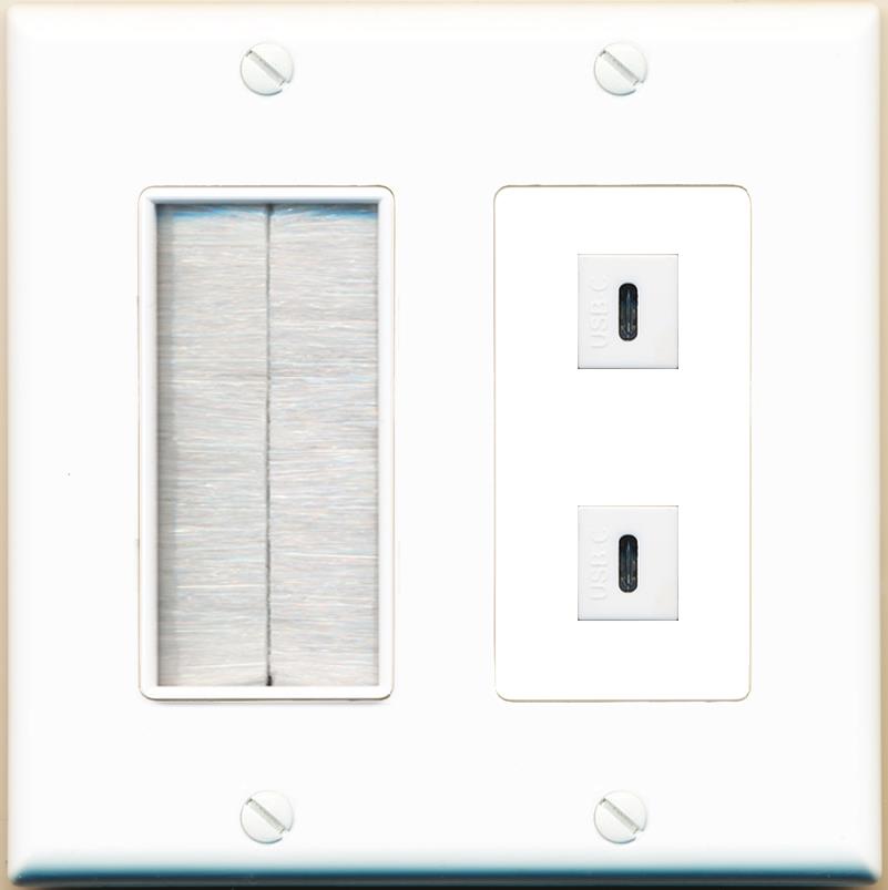 2 USBC Wall Plate [White]