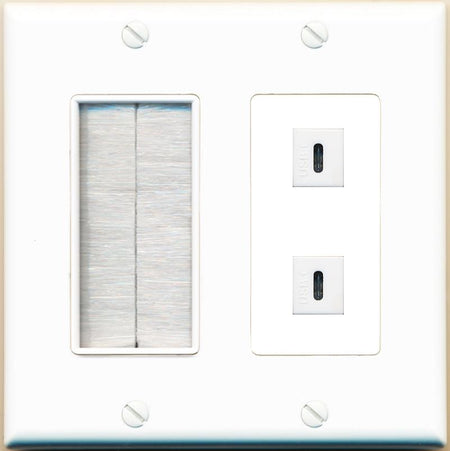 2 USBC Wall Plate [White]
