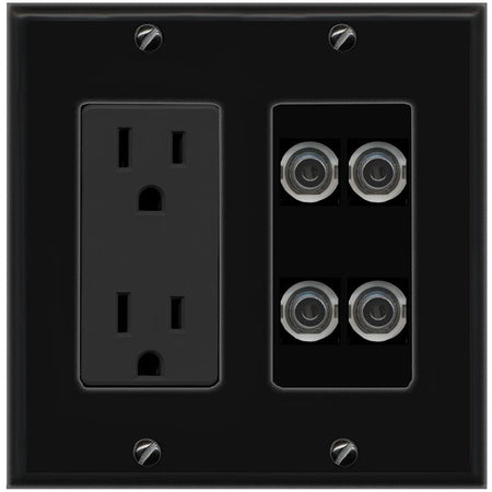 4 3.5mm Wall Plate [Black]