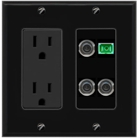 3 3.5mm SC-APC-SX Wall Plate [Black]