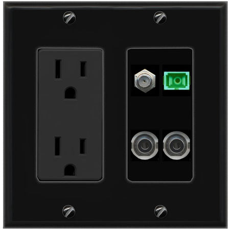 2 3.5mm COAX SC-APC-SX Wall Plate [Black]