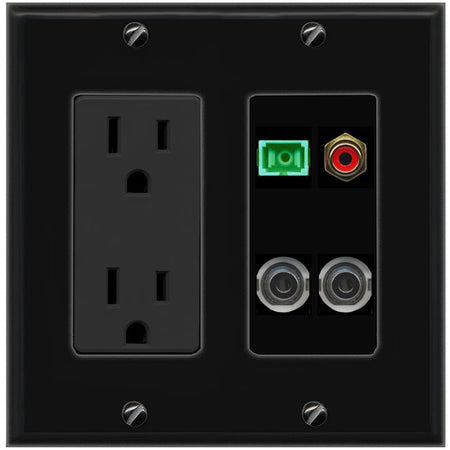 2 3.5mm RCA-RED SC-APC-SX Wall Plate [Black]