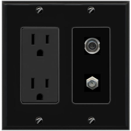 1 3.5mm 1 COAX Wall Plate [Black]