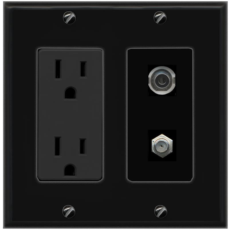 1 3.5mm 1 COAX Wall Plate [Black]
