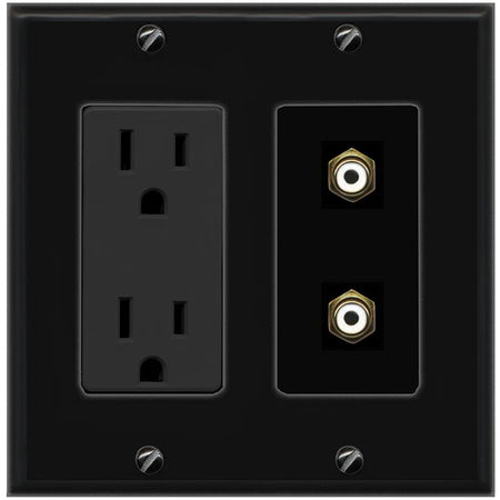 2 RCA Wall Plate [Black]