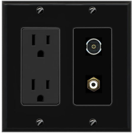 1 RCA 1 TOSLINK Wall Plate [Black]