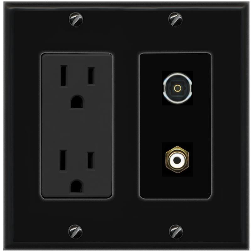 1 RCA 1 TOSLINK Wall Plate [Black]