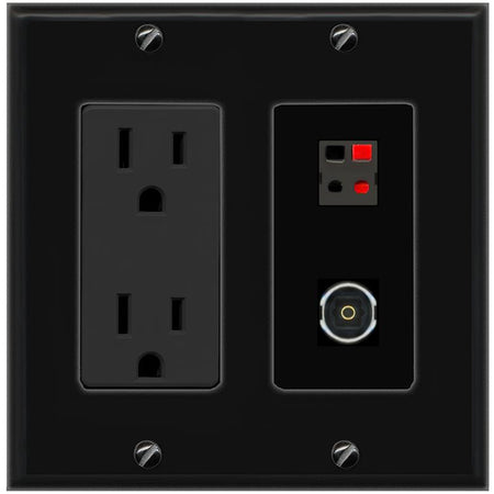1 SPEAKER 1 TOSLINK Wall Plate [Black]