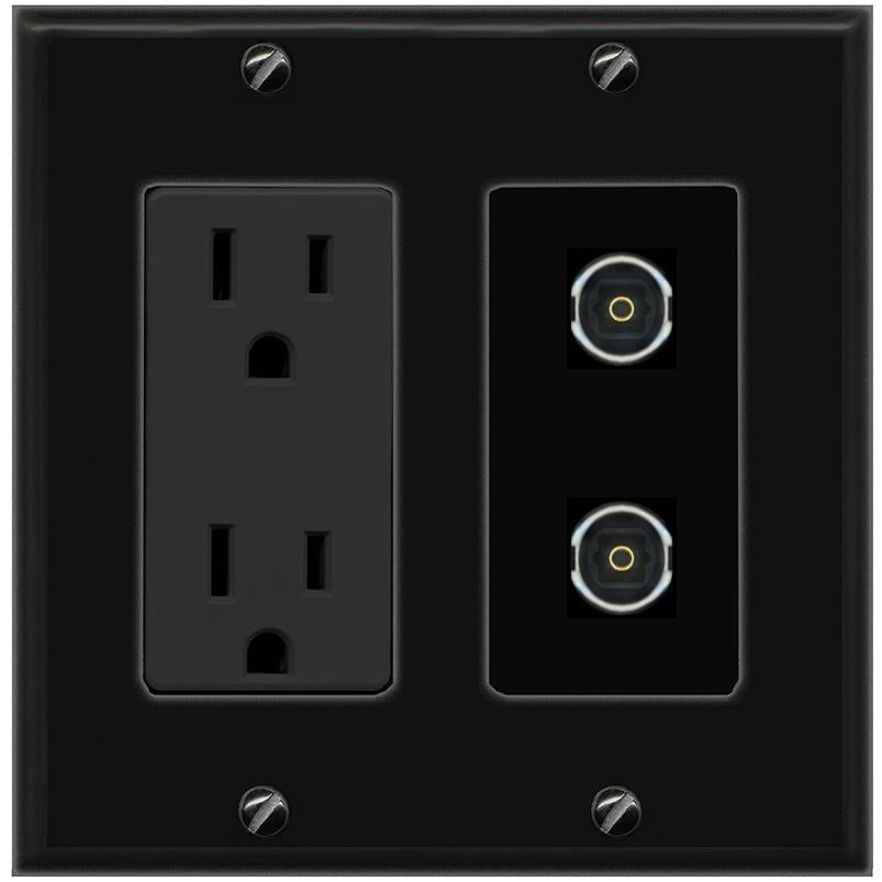 2 TOSLINK Wall Plate [Black]