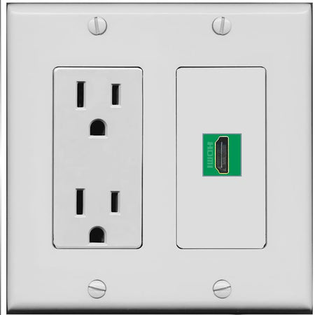 HDMI-GREEN Wall Plate [Gray]