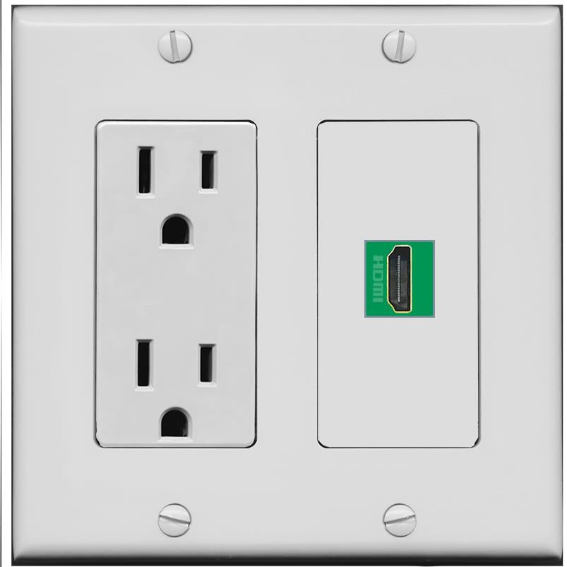 HDMI-GREEN Wall Plate [Gray]