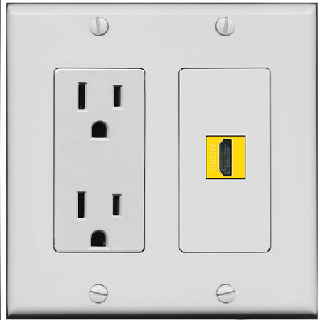 HDMI-YELLOW Wall Plate [Gray]