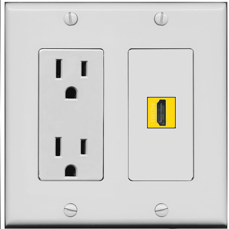 HDMI-YELLOW Wall Plate [Gray]