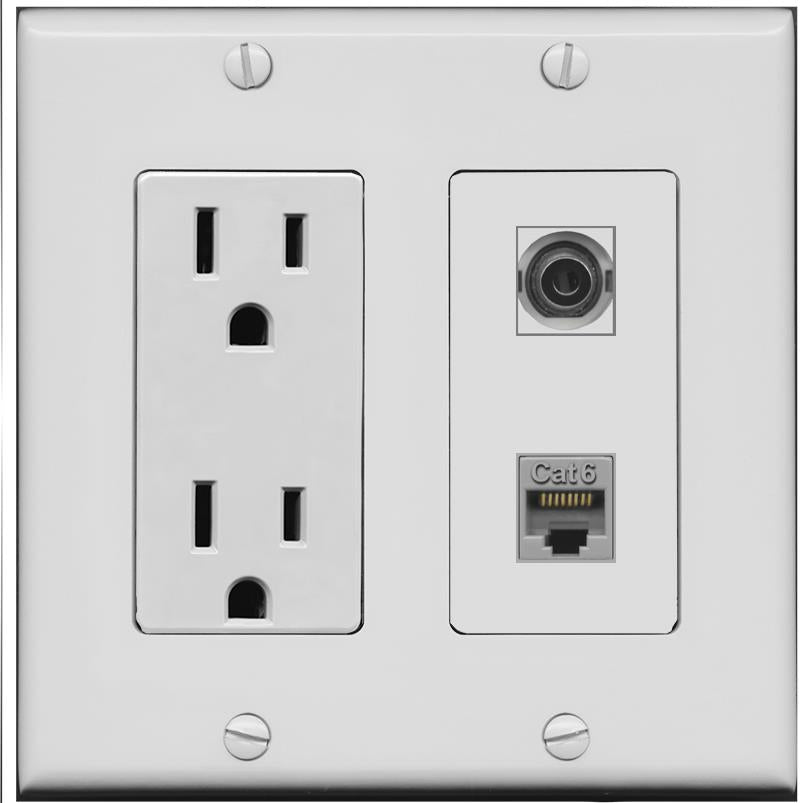 3.5mm CAT6 Wall Plate [Gray]