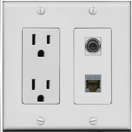 3.5mm CAT6A Wall Plate [Gray]