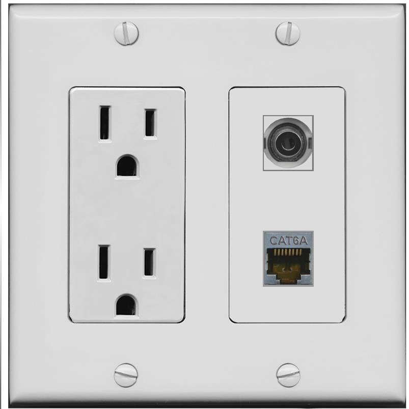 3.5mm CAT6A Wall Plate [Gray]