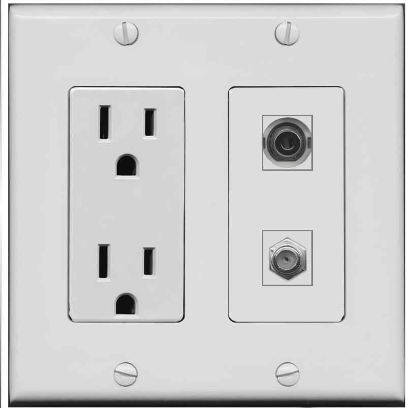 3.5mm COAX Wall Plate [Gray]
