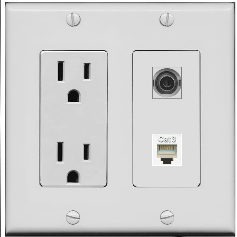 3.5mm PHONE Wall Plate [Gray]