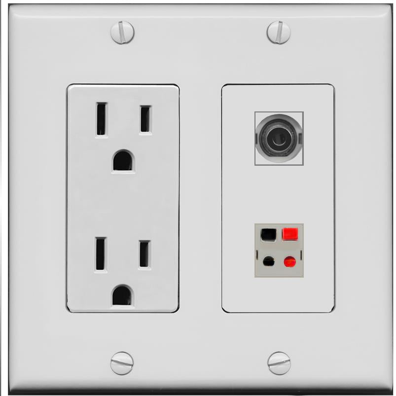3.5mm SPEAKER Wall Plate [Gray]