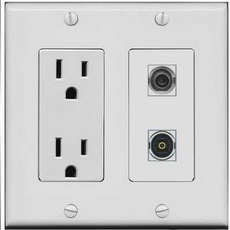 3.5mm TOSLINK Wall Plate [Gray]