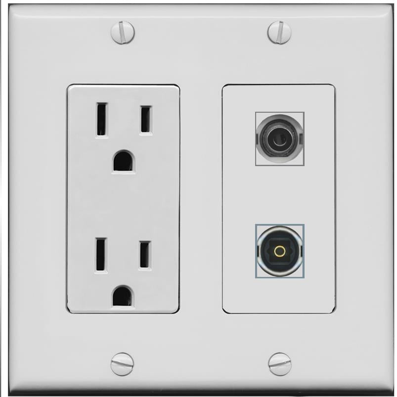 3.5mm TOSLINK Wall Plate [Gray]
