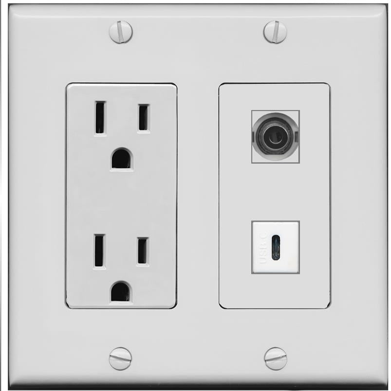 3.5mm USBC Wall Plate [Gray]