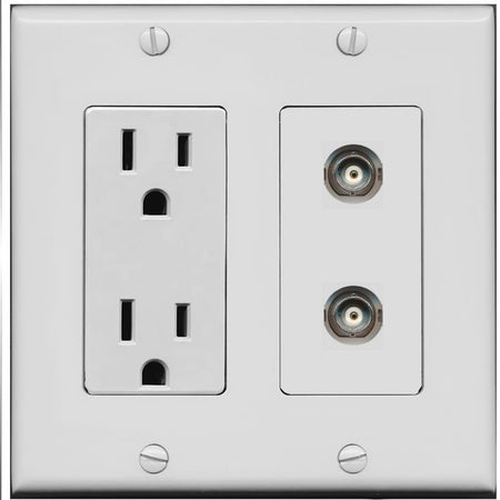 2 BNC Wall Plate [Gray]
