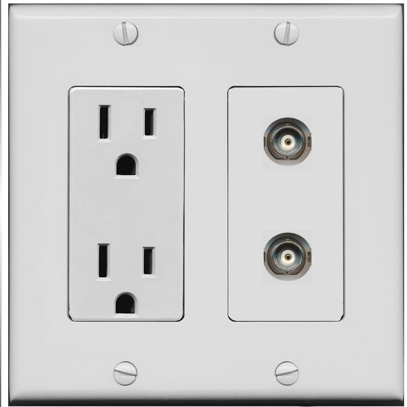 2 BNC Wall Plate [Gray]