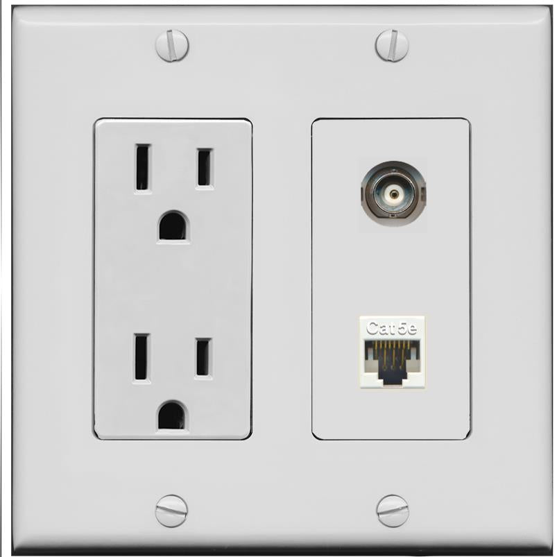 BNC CAT5E Wall Plate [Gray]