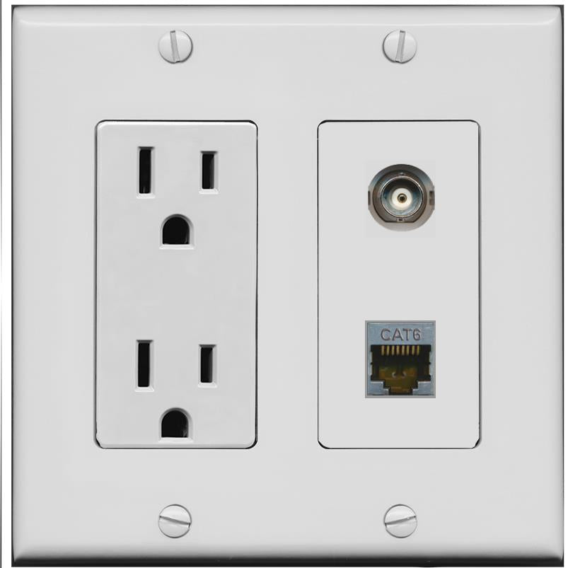 BNC CAT6-SHIELDED Wall Plate [Gray]