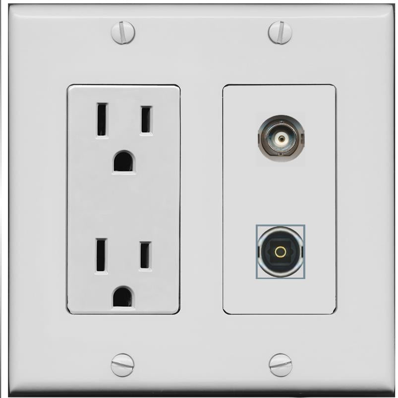 BNC TOSLINK Wall Plate [Gray]