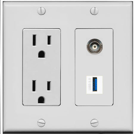 BNC USB-3 Wall Plate [Gray]