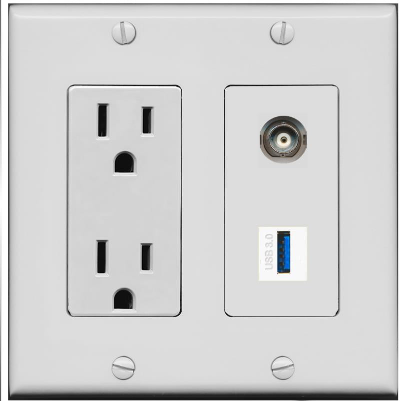 BNC USB-3 Wall Plate [Gray]