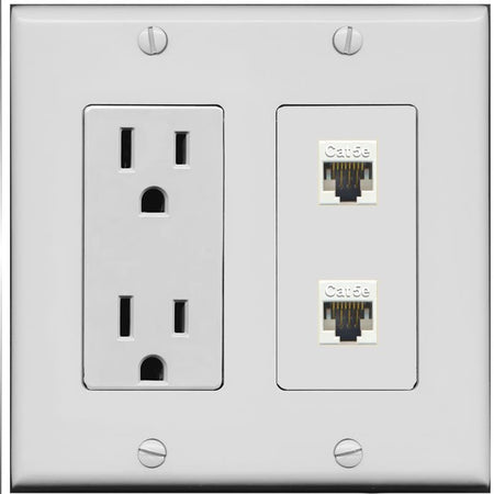 2 CAT5E Wall Plate [Gray]