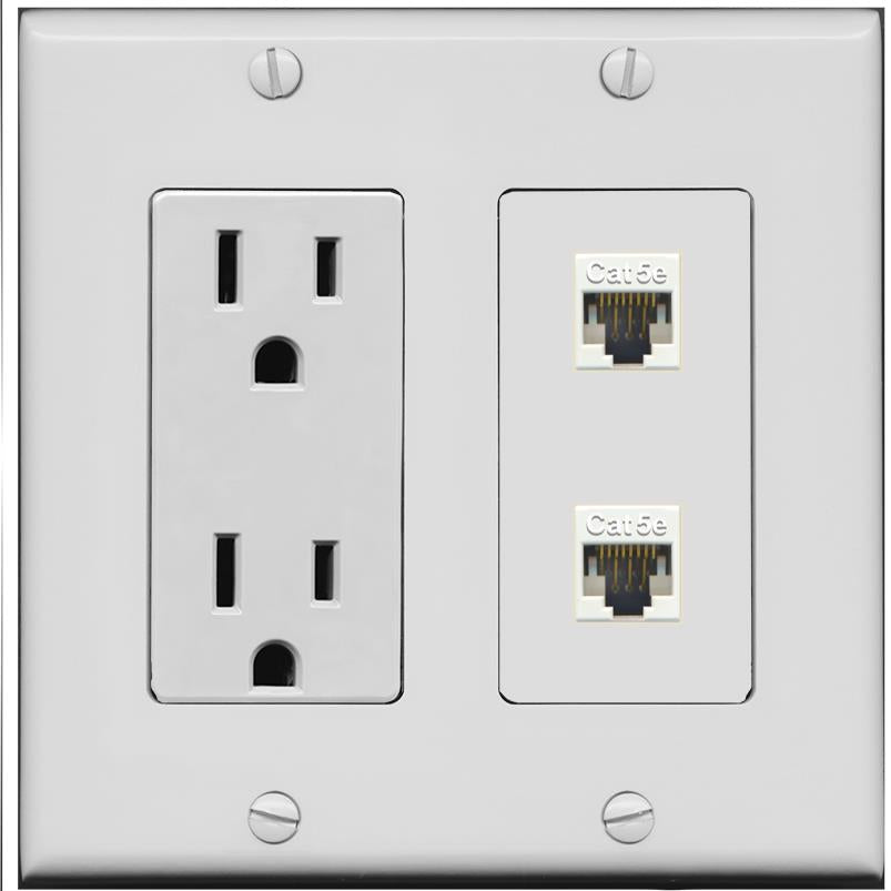 2 CAT5E Wall Plate [Gray]