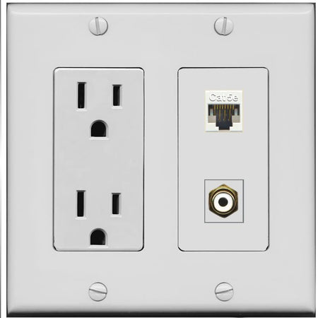 CAT5E RCA-WHITE Wall Plate [Gray]